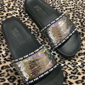 Victoria’s Secret PINK sequin slides